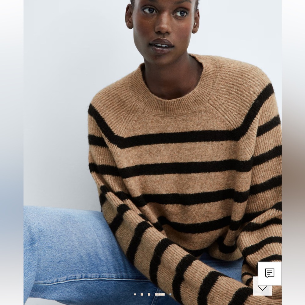 Mango ROUND-NECK STRIPED SWEATER - Picture 5 of 7